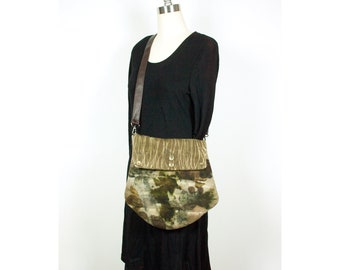 Crossbody Bag Eco Printed on Felted Wool