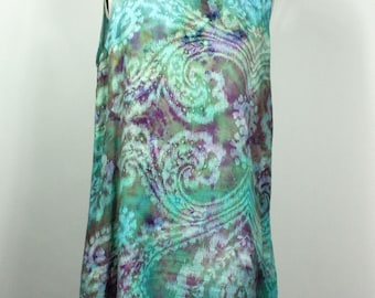 Linen Sheath Dress, Ice Dyed, Upcycled