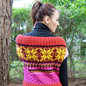 burst of colors vest PDF pattern,knitting pattern, vest pattern, knitted vest pattern,knit vest pattern, womans vest pattern