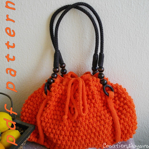 Funky bobbles shoulder bag - pdf pattern