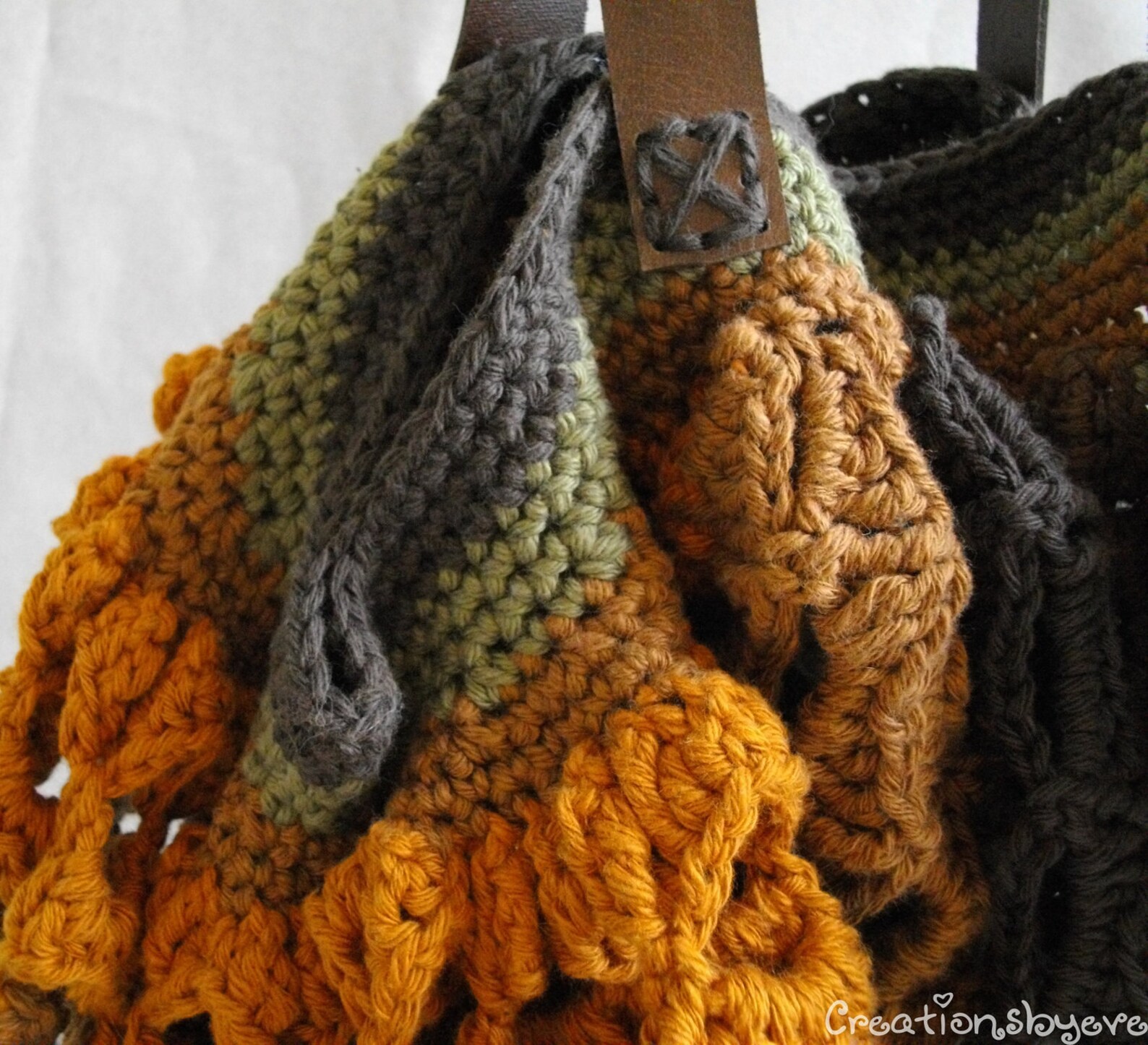 Striped Crochet Hobo Market Bag PDF Pattern - Etsy