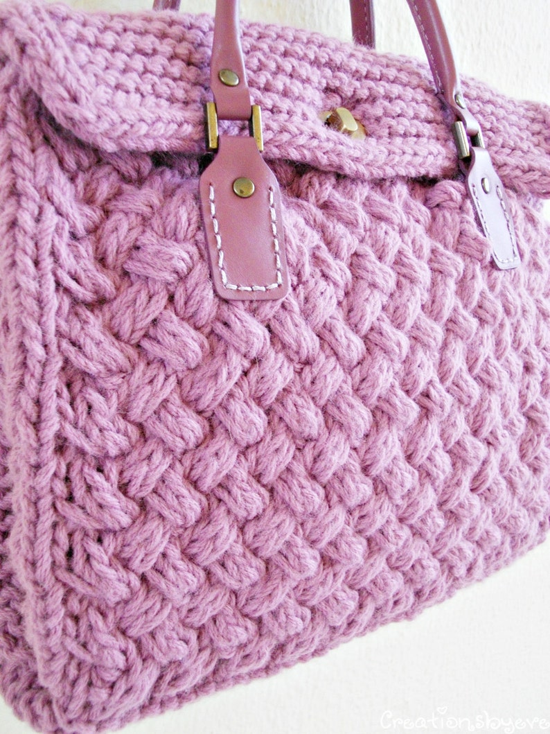 Stylish Small Textured Hand-knit Bag PDF Pattern - Etsy