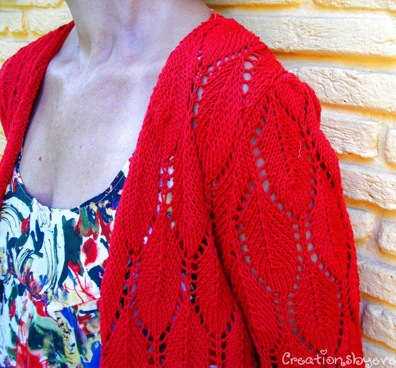 Red Lace Bolero Shrug Cardigan Cotton Yarn Vest Women Etsy