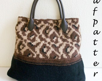 Trendy leopard-print handbag PDF pattern knitting pattern