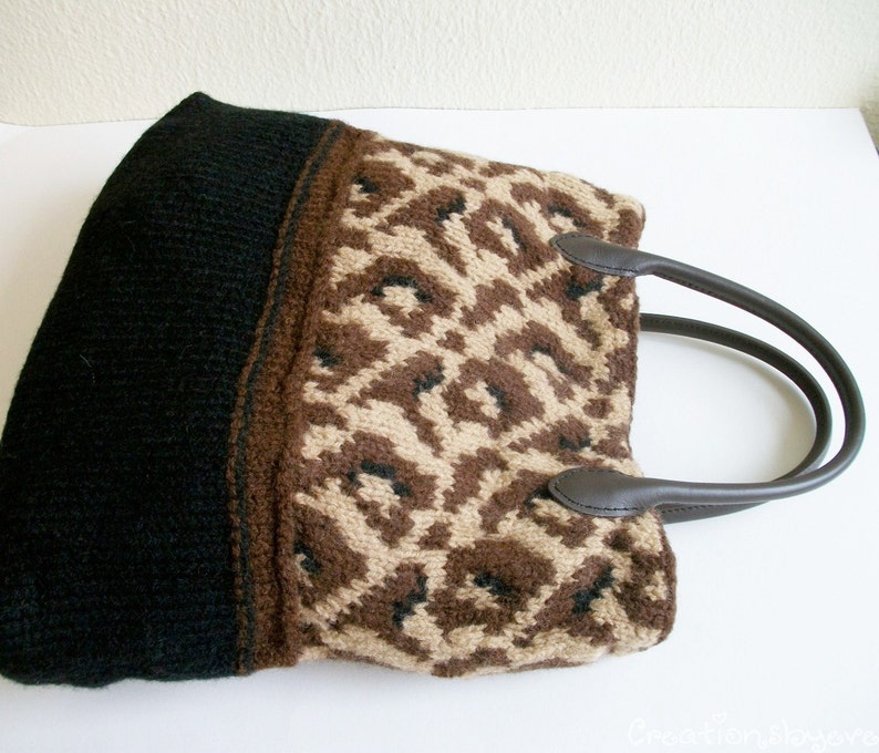 Trendy leopard-print handbag PDF pattern knitting pattern image 4