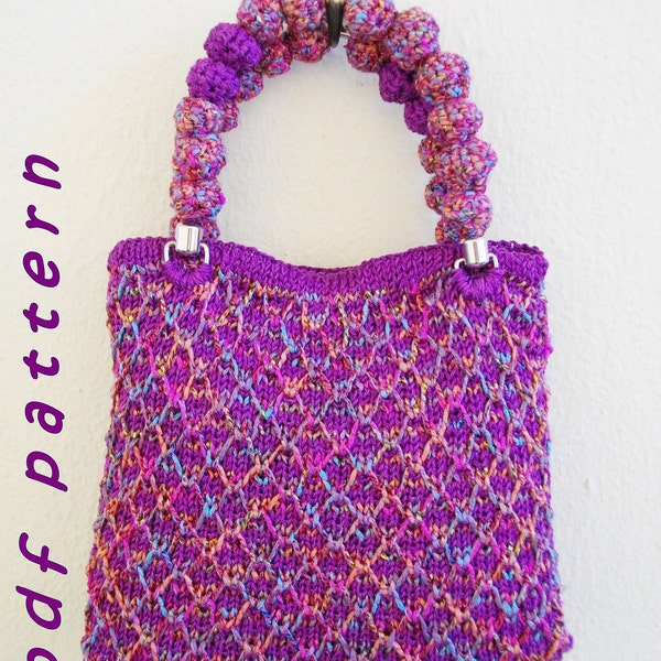 Stylish small textured colorful bag - PDF pattern