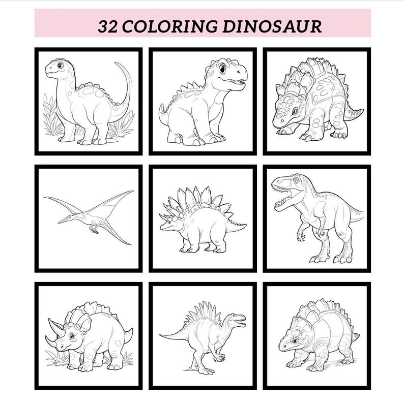 Dinosaur Coloring Pages for Kids – 32 Fun Printable Activity Sheets ...
