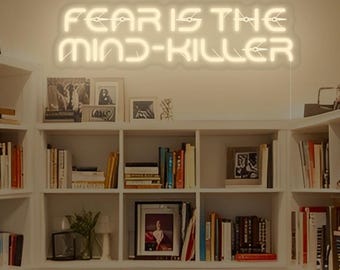 Letrero de neón de Dune "El miedo mata la mente": decoración de pared con frase positiva