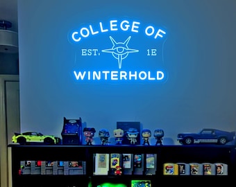 College of Winterhold neon sign, Skyrim inspired neon, Video Game wall decor, gift for boyfriend, gaming room sign, Elder Scrolls Fans Gift