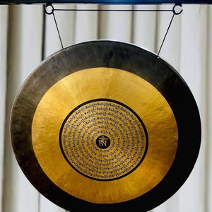 Hand-Etched 7-Metal Tibetan Healing Gong: Sound Therapy, Meditation, Yoga