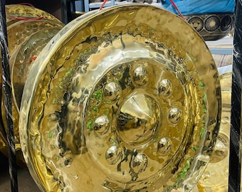 Authentic 9-Head Tibetan Gong – Deep Resonance Gong for Group Healing, Meditation & Mantra Ceremonies