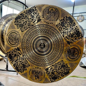 Handcrafted Tibetan Gong: Sound Healing Tool with Tree of Life Design