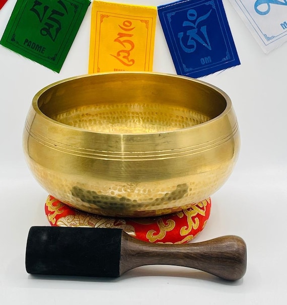 手作り8インチチベットシンギングボウル：7つの金属音ヒーリング
