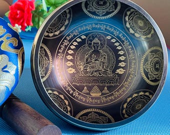 Authentic Tibetan Singing Bowl Set - Handcrafted for Meditation, Yoga, Sound Therapy, and Spiritual Practices - Wellness & Relaxation Gift