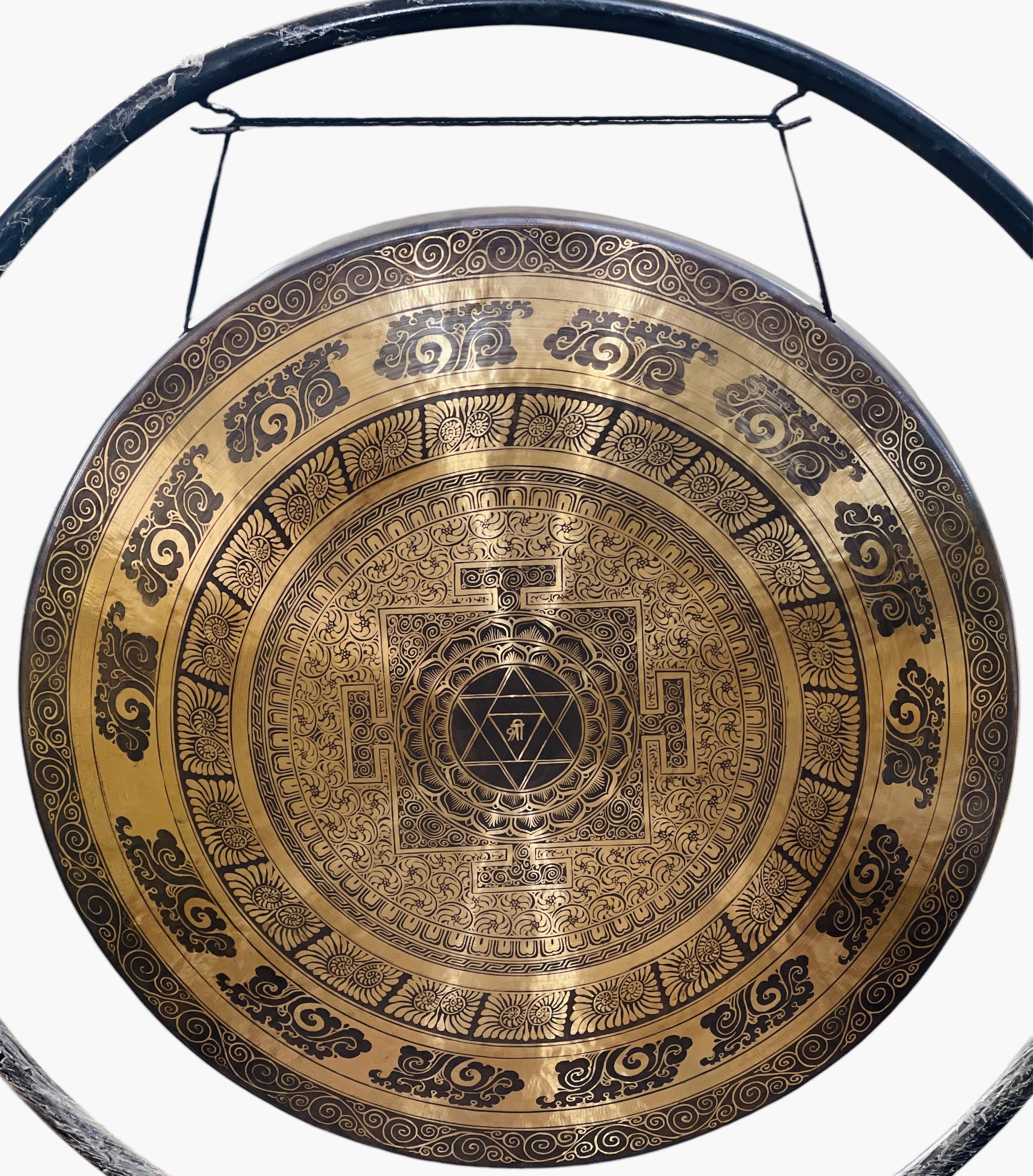 Extra Large Handcrafted Tibetan Gong Bell – For Sound Healing, Meditation, Yoga, Chakra Alignment & Spiritual Wellness Gift