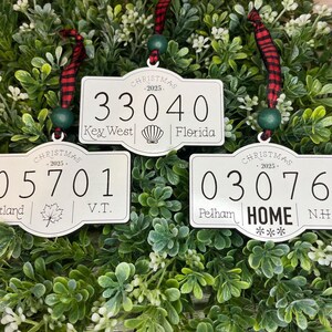 Personalized Zip Code Ornament – Customizable with Mascot or Destination Graphics