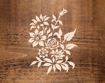 Floral Bouquet Stencil: Reusable PLA Craft Template for Cardmaking