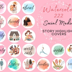 Life Style Instagram highlight covers social media Icons aesthetic IG Story covers water color Instagram Icons 222 Instagram Highlight Icons