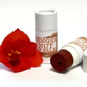 Ginger Nut Tinted Lip Balm with Wild Crafted Tamanu and Sea Buckthorn oils image 1