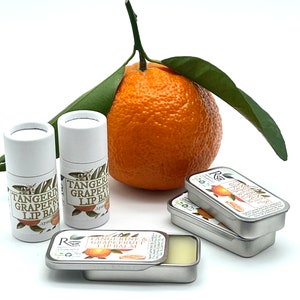 Vegan Tangerine Grapefruit Lip Balm with Blueberry Oil and Shea image 1