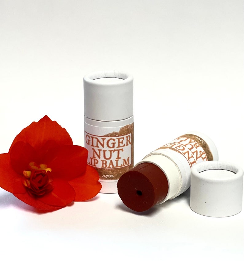 Ginger Nut Tinted Lip Balm with Wild Crafted Tamanu and Sea Buckthorn oils image 1