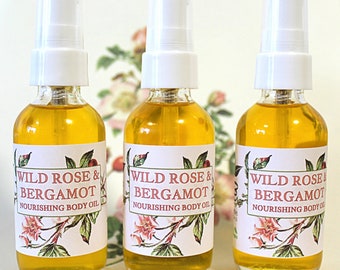 Wild Rose & Bergamot Body and Bath Oil