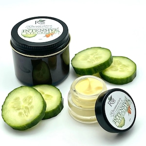 Crema intensiva para el contorno de ojos de pepino con ácido hialurónico vegano