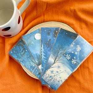 Laminated Bookmarks, Unique Bookmarks for Reading, Gifts for Book Lovers, Handmade Bookmarks, Nature Inspired Bookmarks, Night Sky Bookmarks