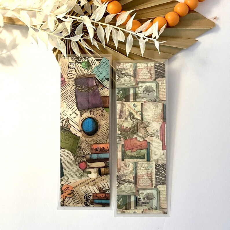 Book Pages Laminated Bookmarks, Double Sided, Handcrafted Bookmarks ...