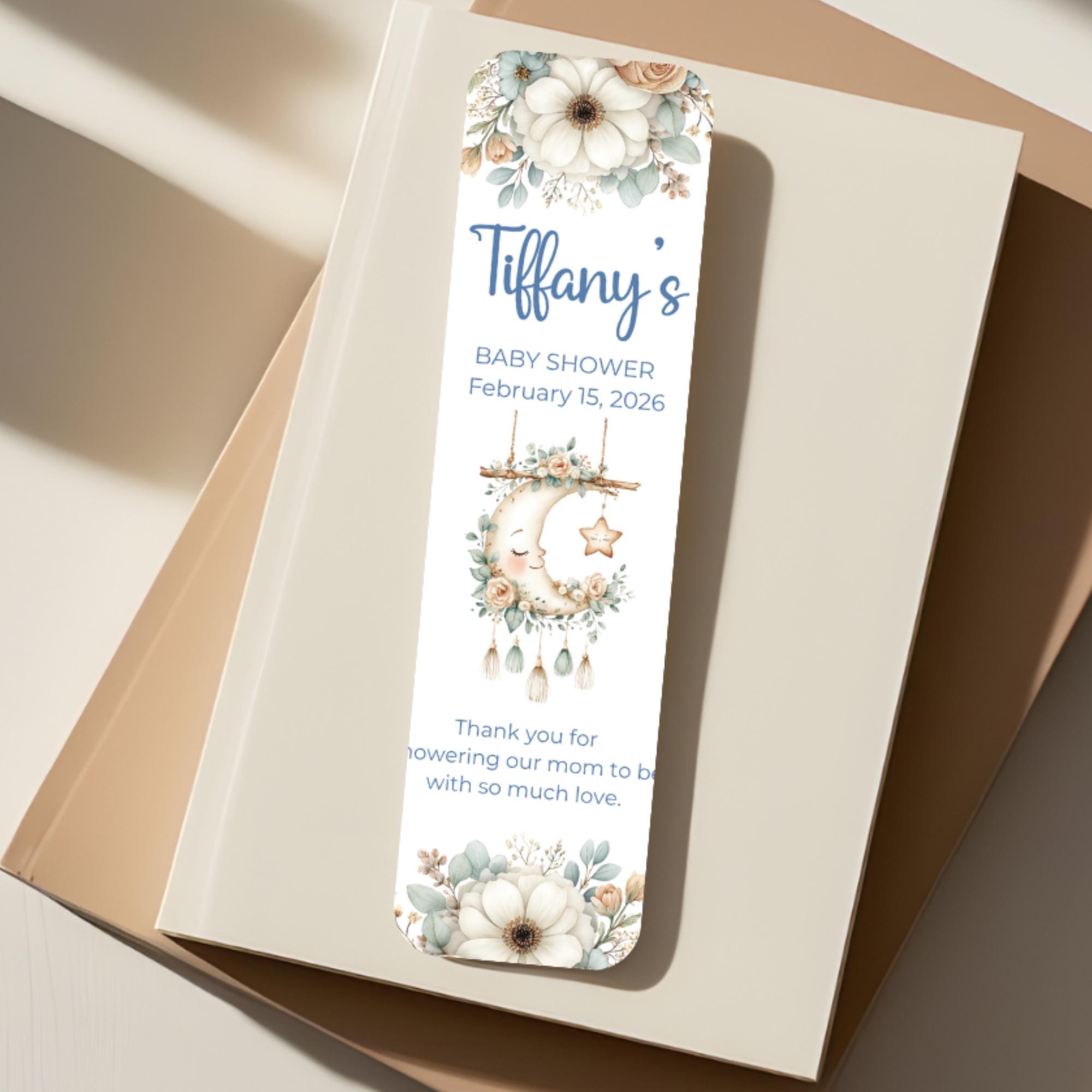 Baby Shower Bookmark Favors, Gender Neutral Guest Keepsake, Set of 10 ...