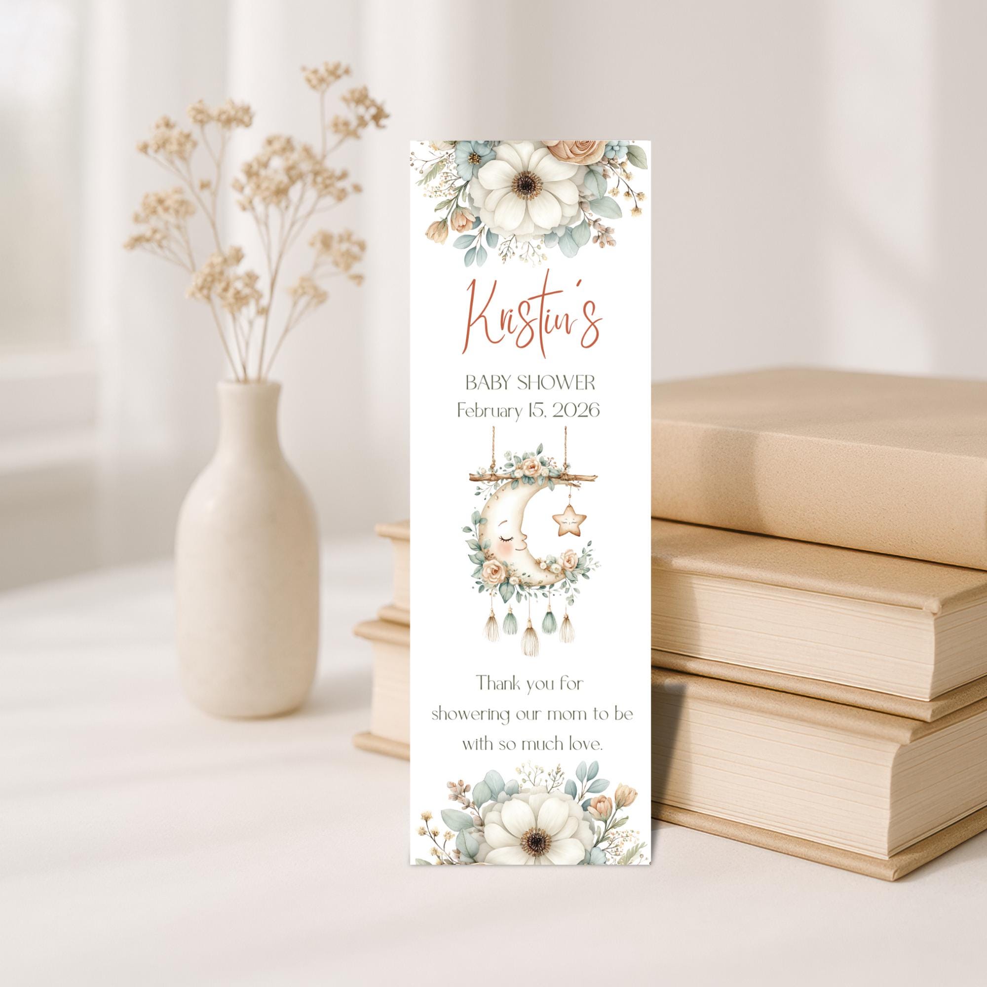 Baby Shower Bookmark Favors, Gender Neutral Guest Keepsake, Set of 10 ...