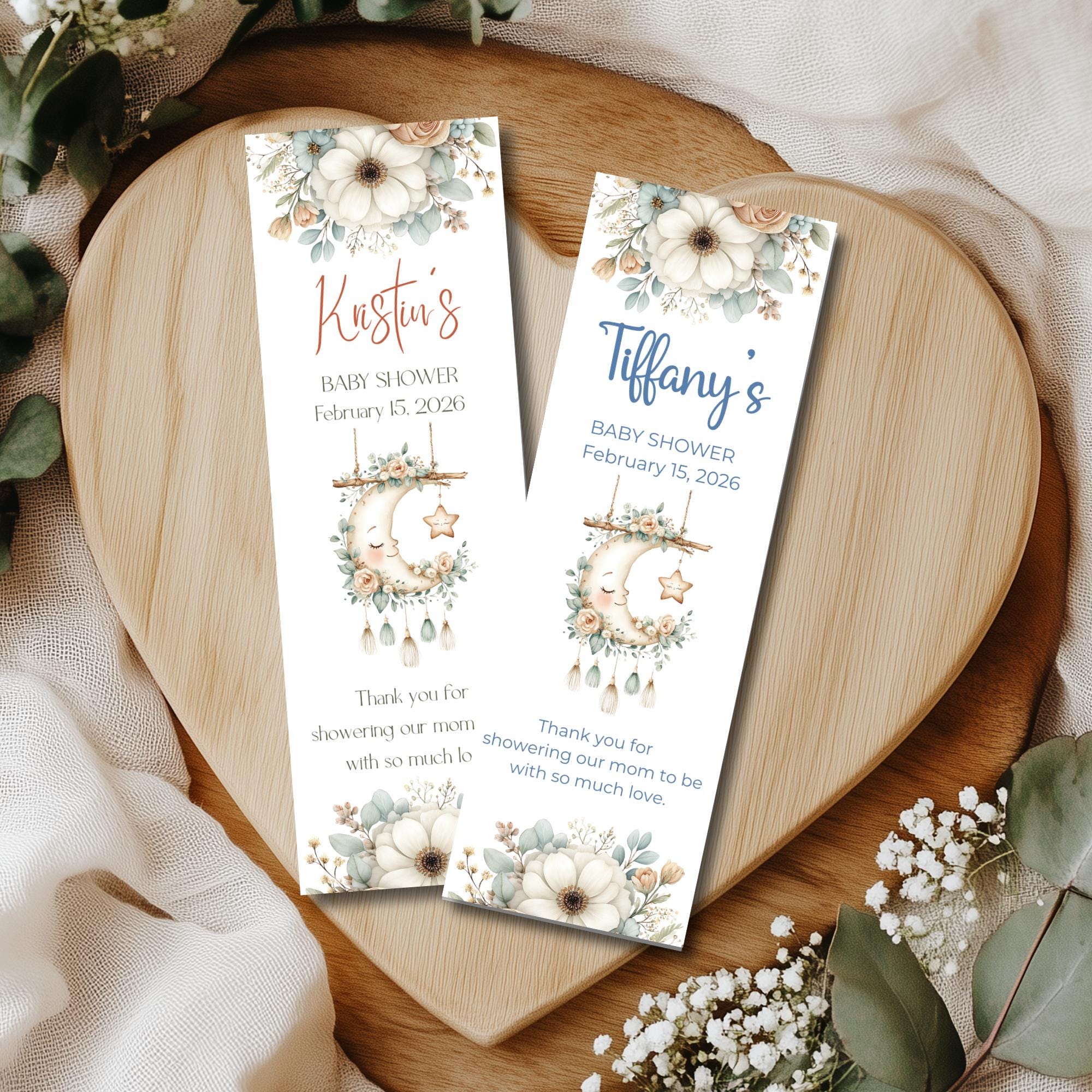 Baby Shower Bookmark Favors, Gender Neutral Guest Keepsake, Set of 10 ...