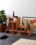 Modular Solid Oak Stacking Shelf, Closet Garage Organizer