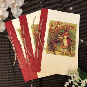 Little Red Riding Hood - Handbound Fairy Tale - Book w/ Handmade Paper Covers, Traditional Rustic Bookbinding Style