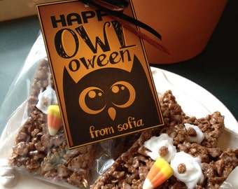 Happy OWLoween Treat Tag - Printable PDF - Instant Download