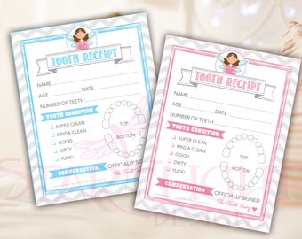 Tooth Fairy Receipt - Printable PDF - Instant Download