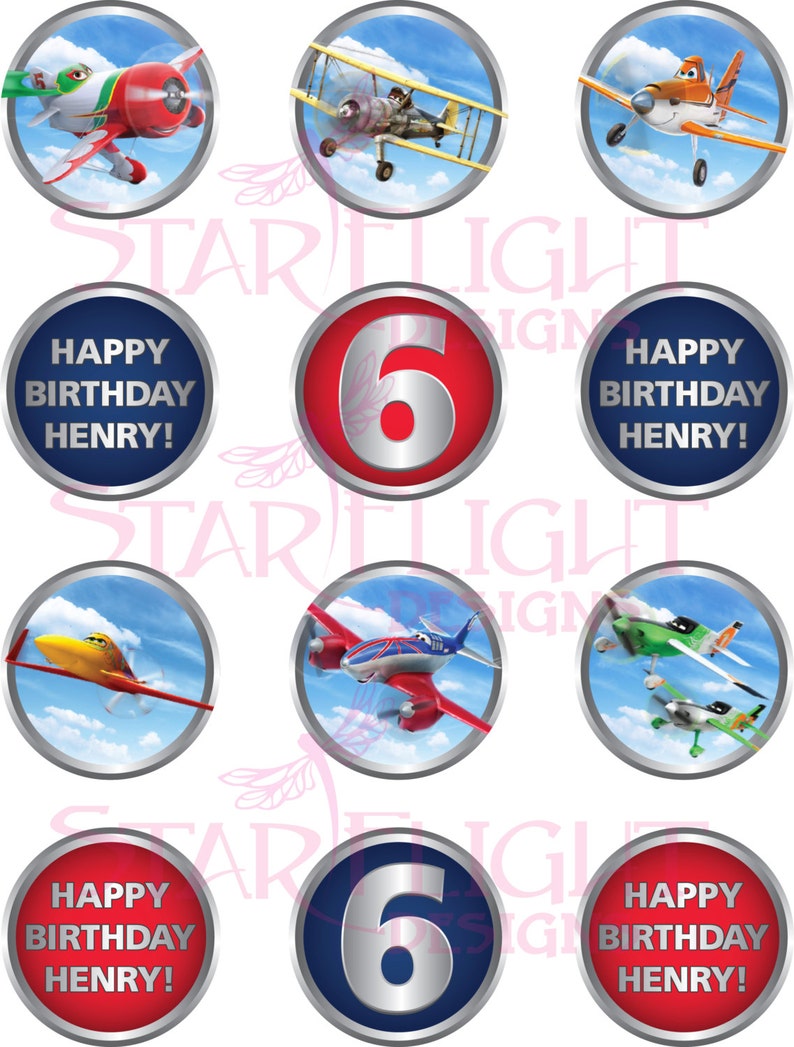 2x2 Airplane Cupcake Toppers/Stickers Printable PDF image 2