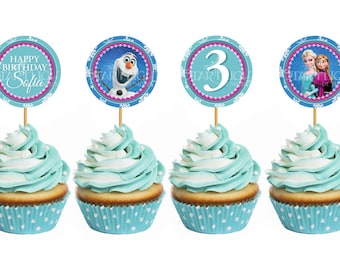 2"x2" Ice Princess Cupcake Toppers/Stickers - Printable PDF