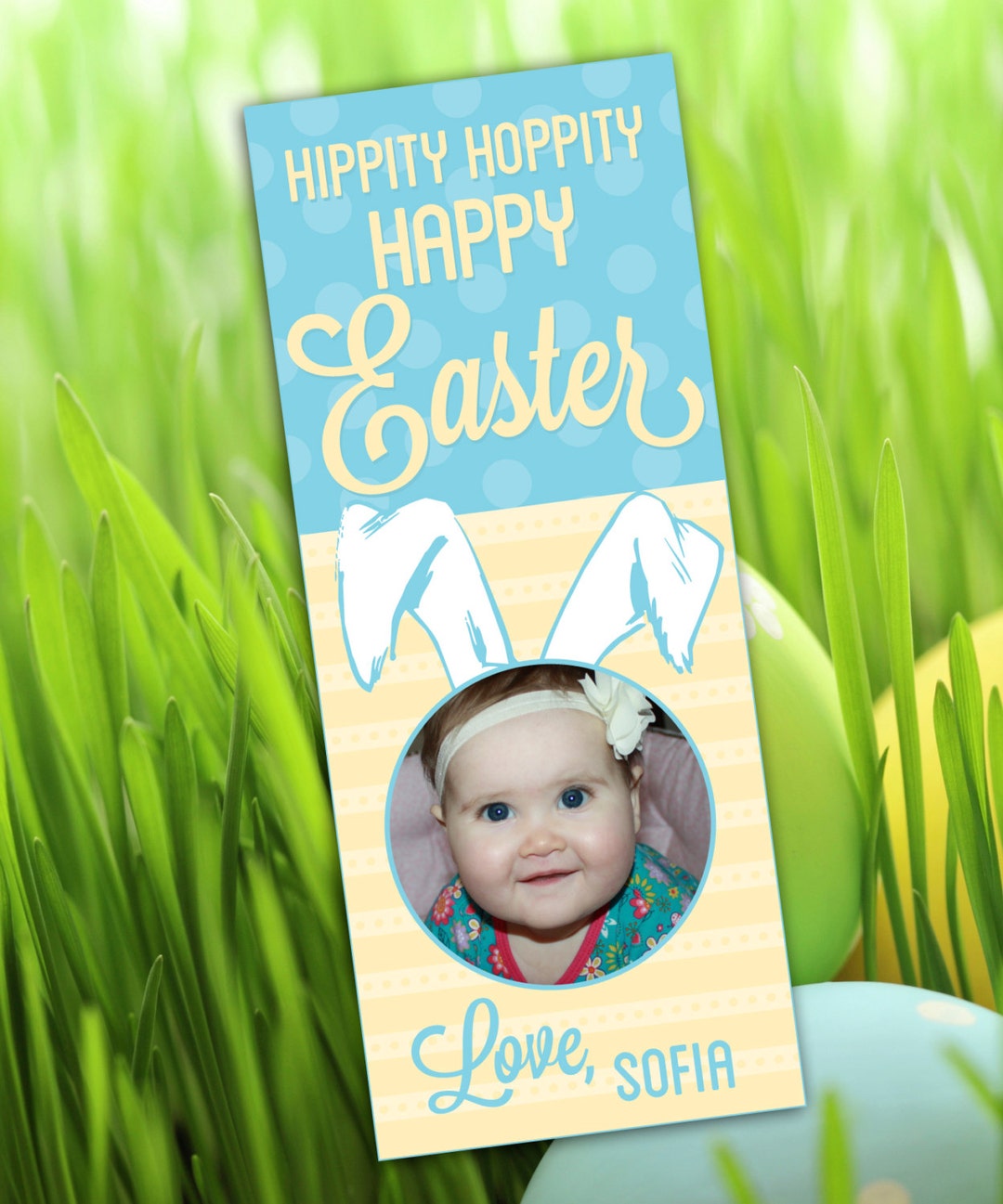 Personalized Easter Bunny Card Printable PDF Etsy