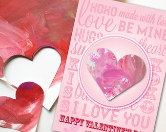 Valentine's Day - Personalized Printable PDFs - Just add your child's artwork!