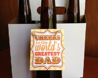 Father's Day Beer Hang Tag - Printable PDF - Set of 2 - Instant Download