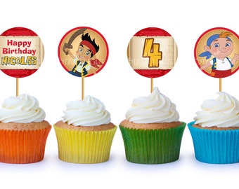 2"x2" Pirate Cupcake Toppers/Stickers - Printable PDF