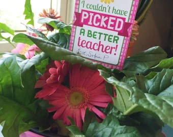 Teacher Appreciation - I couldn't have PICKED a better teacher - Printable PDF - Instant Download