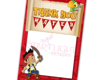 Pirate Thank You Card - Printable PDF - Instant Download