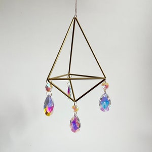 Lg. Geometric Himmeli Hanger teardrop w/ gems image 5