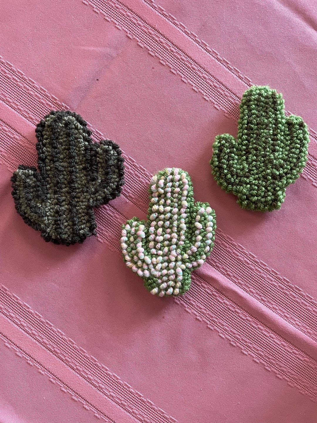 Cactus Mug Rug - Needle Punched Rug Art - Etsy