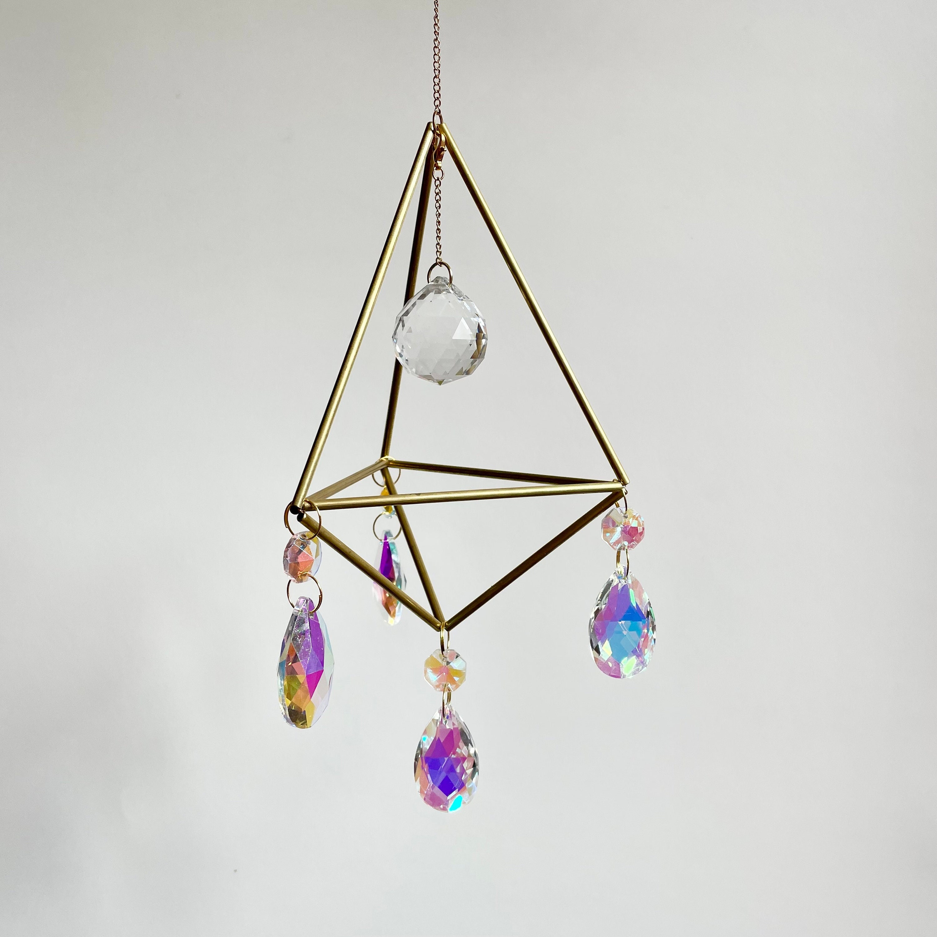 Med. Geometric Himmeli Hanger -  teardrop w/ gems