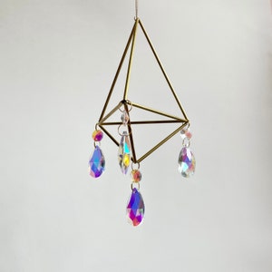 Lg. Geometric Himmeli Hanger teardrop w/ gems image 4