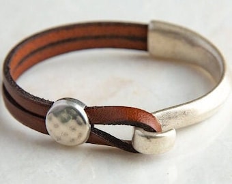 Grunge Bracelet Wide Leather Cuff Bracelet as Grunge Jewelry 