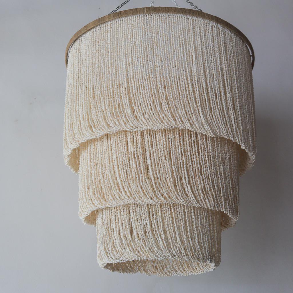 Large Tiered Seashell Chandelier: Handmade Bali Pendant Light - Etsy